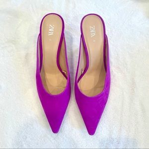 ZARA fuchsia suede heels